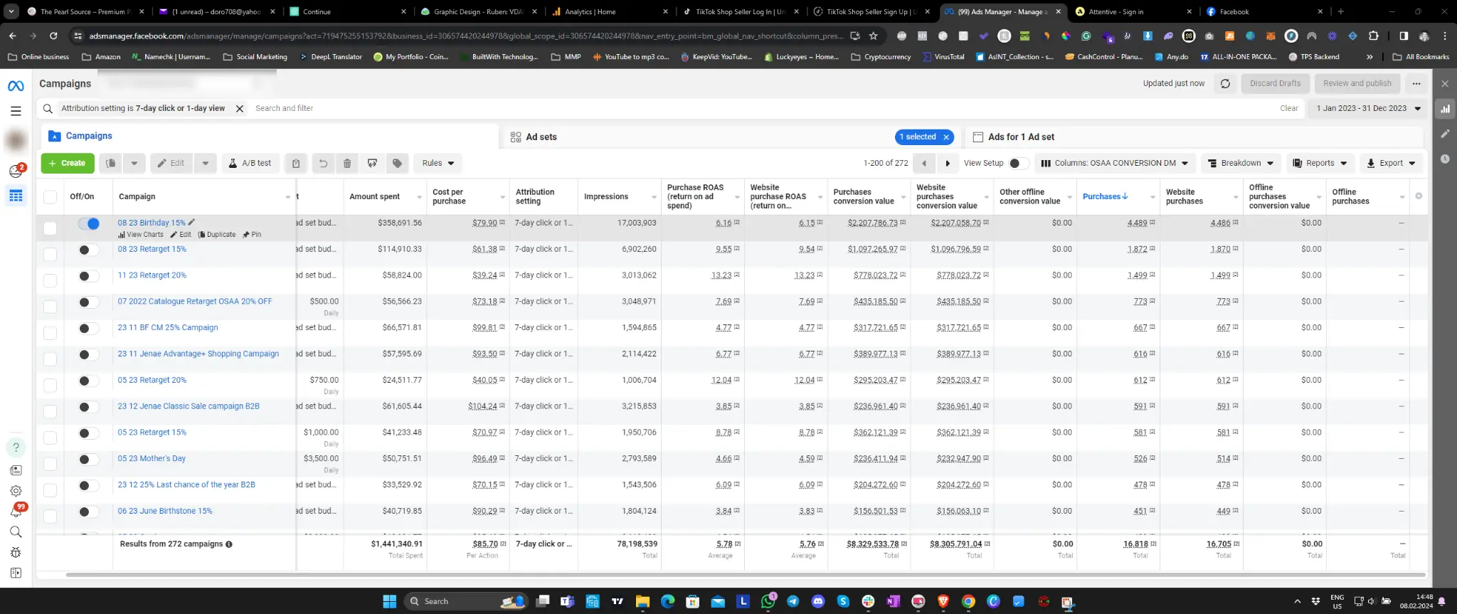 2023 Meta Ads Performance - Peak Year