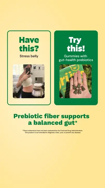 Grüns ad: Two-panel problem-photo versus solution-photo layout labels each side with a short caption.